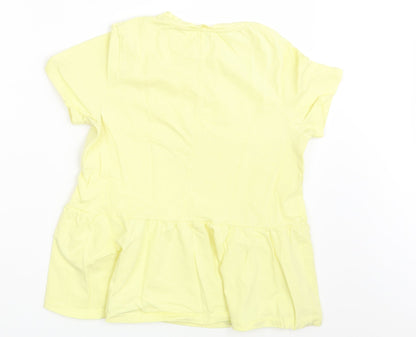 Womens UK Size 8 River Island Yellow Basic T-Shirt