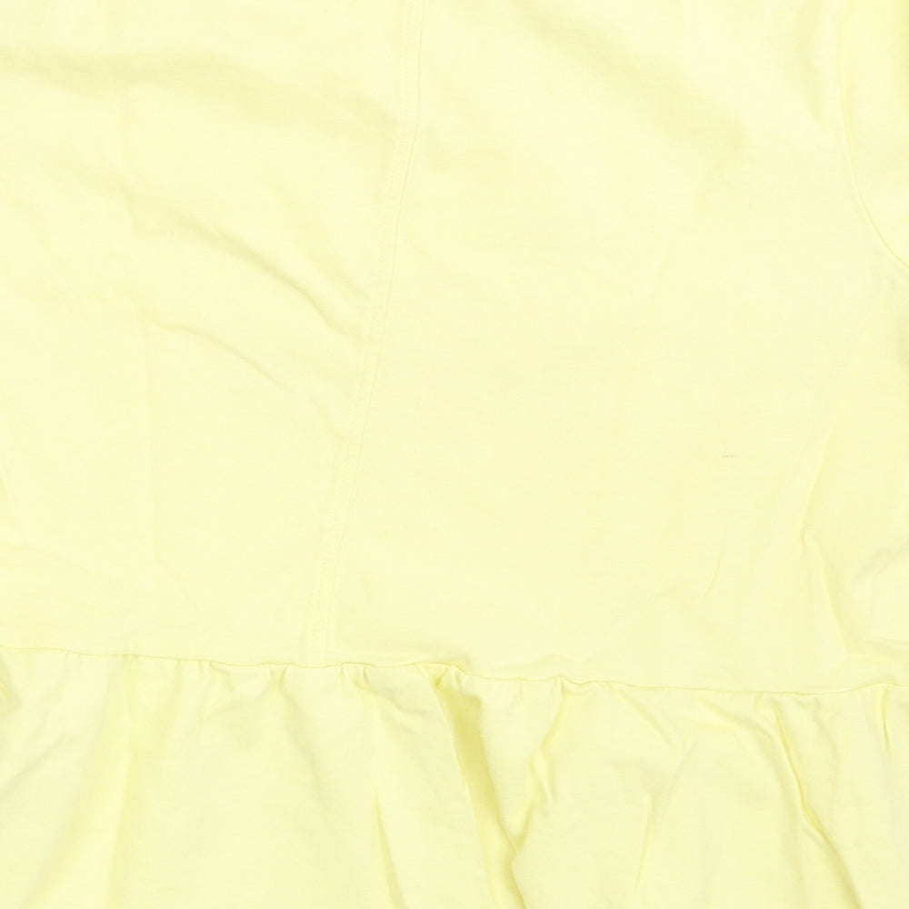 Womens UK Size 8 River Island Yellow Basic T-Shirt