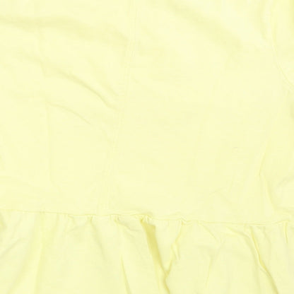Womens UK Size 8 River Island Yellow Basic T-Shirt