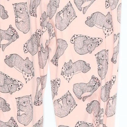 George Girls Pink Animal Print  Sweatpants Trousers Size 11-12 Years