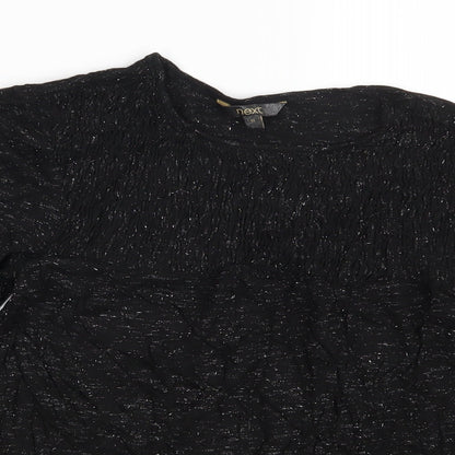 Womens UK Size 10 NEXT Black Basic T-Shirt