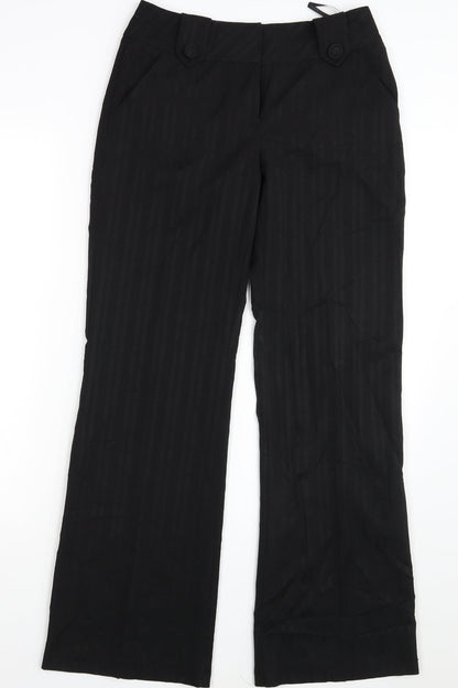 Dorothy Perkins Womens Black Striped  Dress Pants Trousers Size 6 L31 in