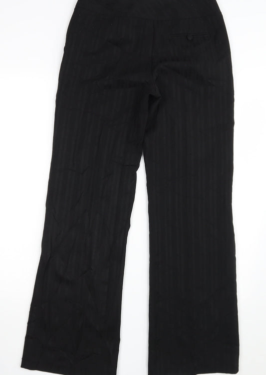 Dorothy Perkins Womens Black Striped  Dress Pants Trousers Size 6 L31 in