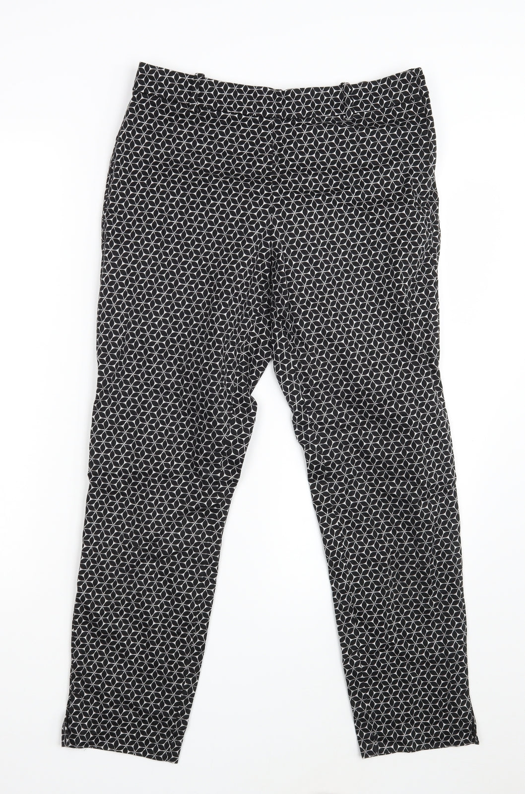Womens UK Size 10 H&M Regular Fit Chino Black Trousers