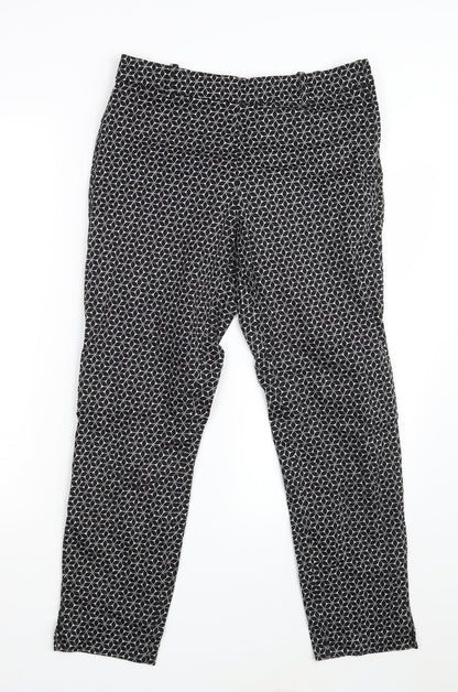 Womens UK Size 10 H&M Regular Fit Chino Black Trousers