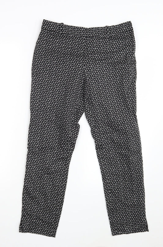 Womens UK Size 10 H&M Regular Fit Chino Black Trousers