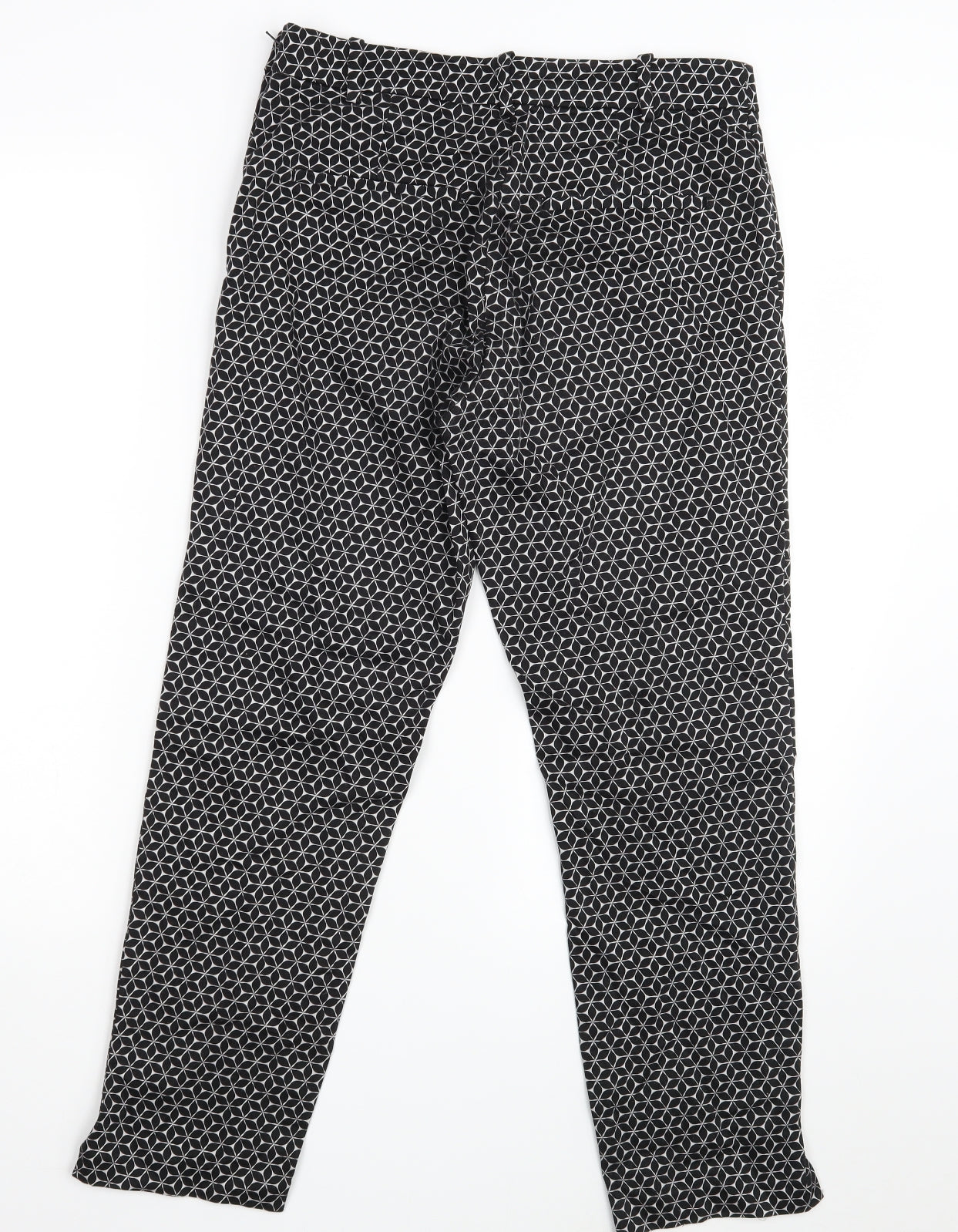 Womens UK Size 10 H&M Regular Fit Chino Black Trousers