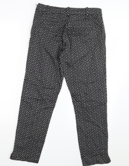 Womens UK Size 10 H&M Regular Fit Chino Black Trousers