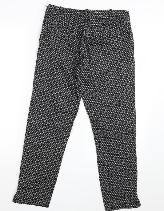 Womens UK Size 10 H&M Regular Fit Chino Black Trousers