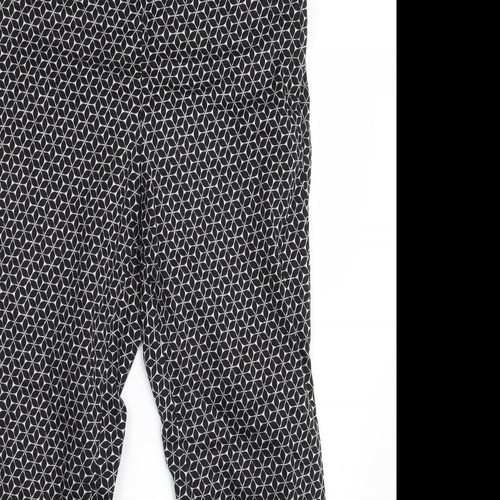 Womens UK Size 10 H&M Regular Fit Chino Black Trousers