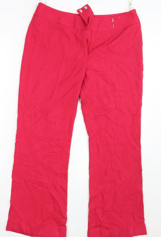Womens UK Size 12 NEXT Regular Fit Dress Pants Pink Trousers