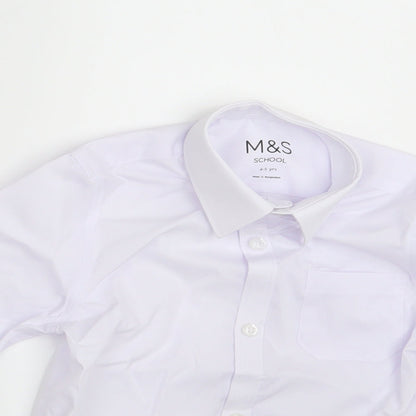 M&S Boys White   Basic Button-Up Size 4-5 Years