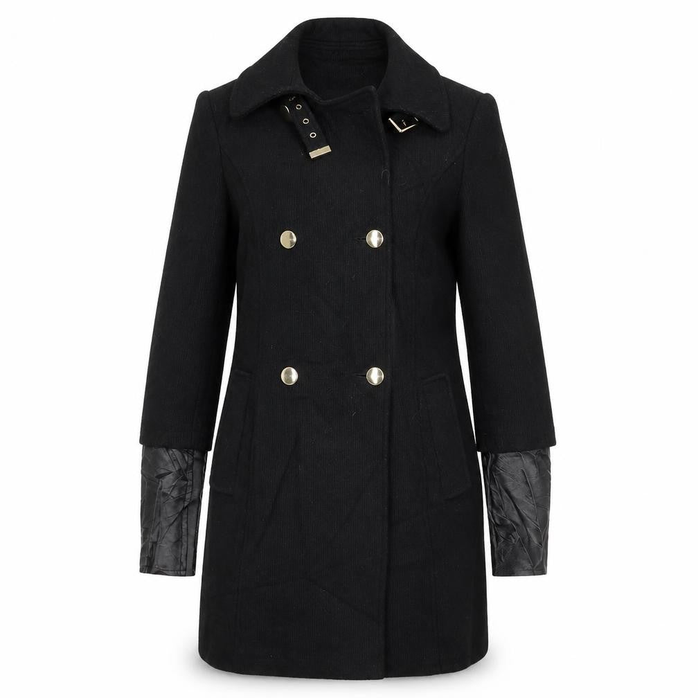 Womens UK Size 12 Dorothy Perkins Black Overcoat