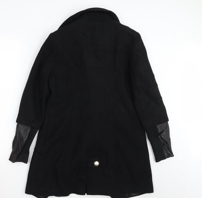 Womens UK Size 12 Dorothy Perkins Black Overcoat