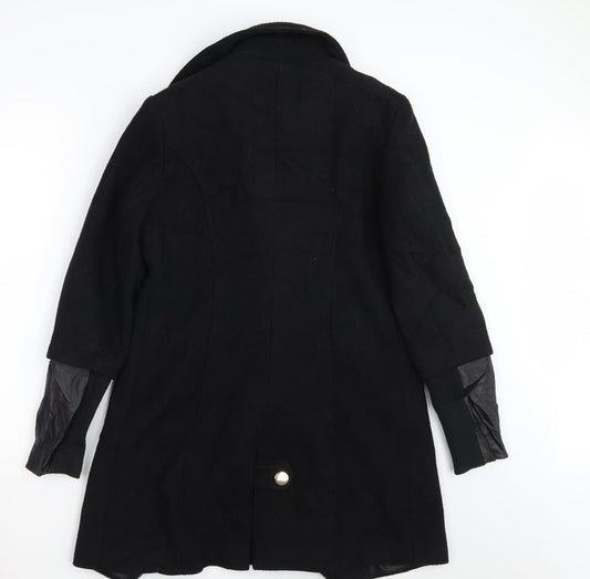 Womens UK Size 12 Dorothy Perkins Black Overcoat