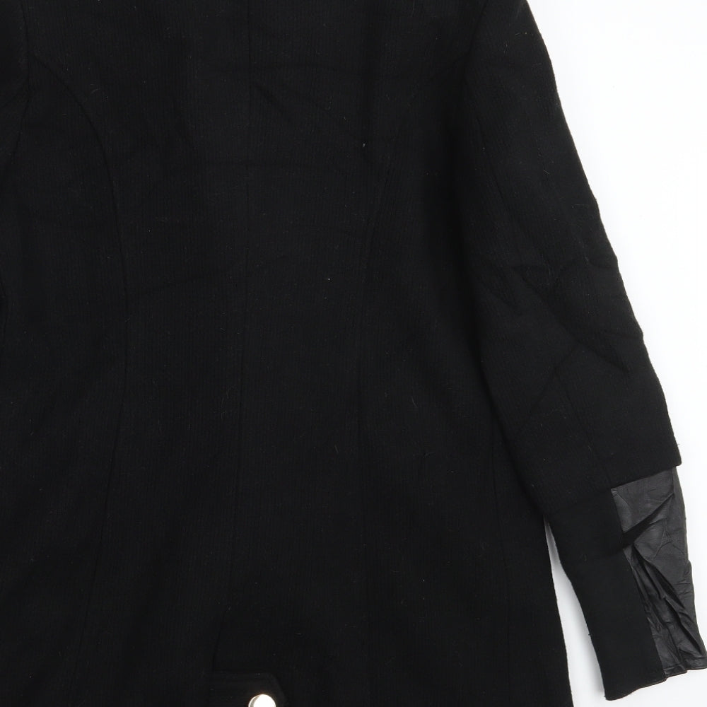 Womens UK Size 12 Dorothy Perkins Black Overcoat