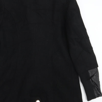 Womens UK Size 12 Dorothy Perkins Black Overcoat