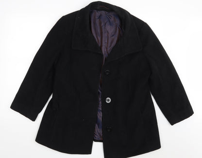 Womens UK Size 16 Marcona Black Overcoat