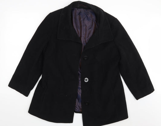 Womens UK Size 16 Marcona Black Overcoat