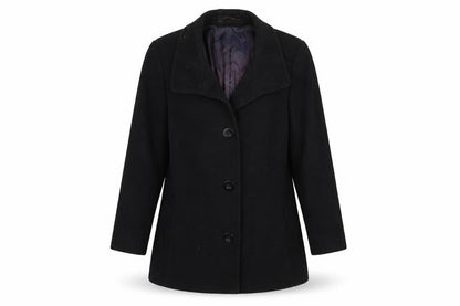 Womens UK Size 16 Marcona Black Overcoat