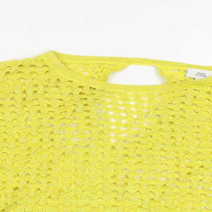 Womens UK Size M River Island Yellow Cropped T-Shirt