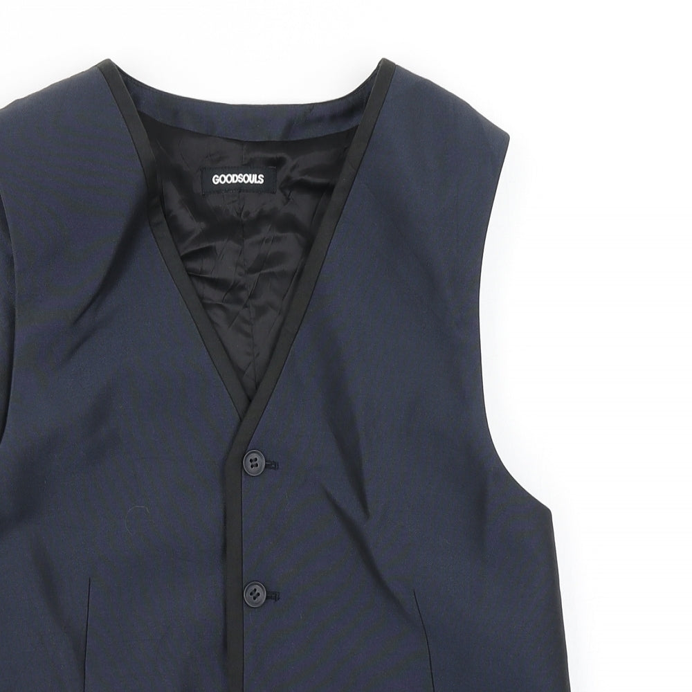 Mens UK Size 40 Goodsouls Regular Blue Suit Jacket