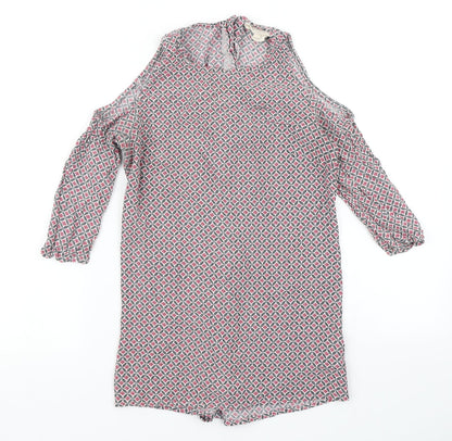 Staring at Stars Womens Pink Argyle/Diamond  Basic Blouse Size S  - Cold Shoulder