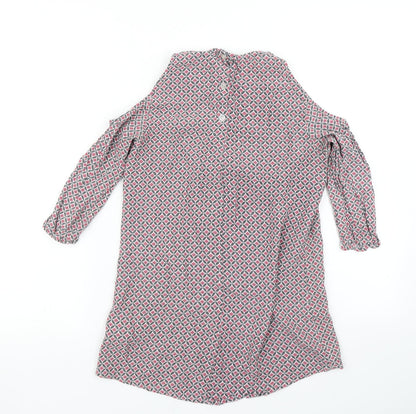 Staring at Stars Womens Pink Argyle/Diamond  Basic Blouse Size S  - Cold Shoulder