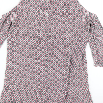 Staring at Stars Womens Pink Argyle/Diamond  Basic Blouse Size S  - Cold Shoulder
