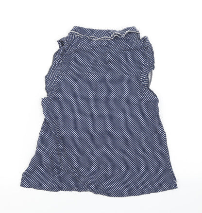 MINKPINK Womens Blue Polka Dot  Basic Blouse Size XS