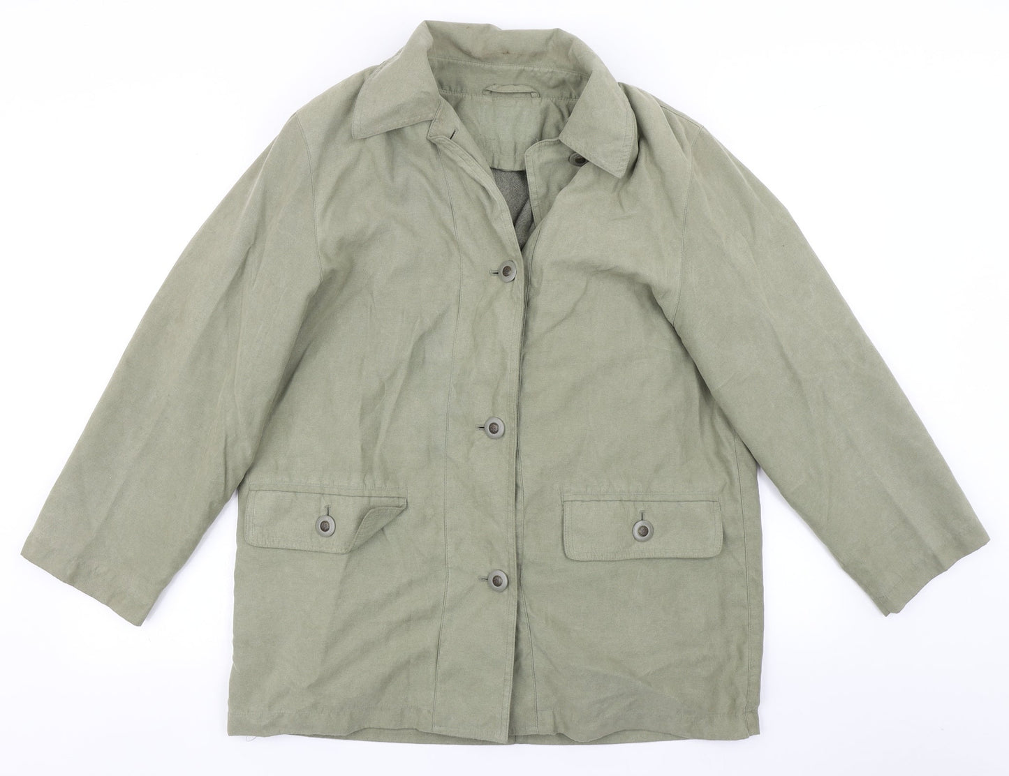 Womens UK Size 12 Preworn Green Overcoat