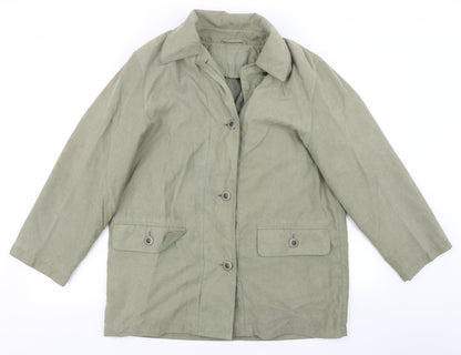 Womens UK Size 12 Preworn Green Overcoat