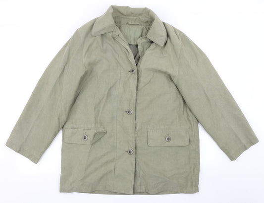 Womens UK Size 12 Preworn Green Overcoat