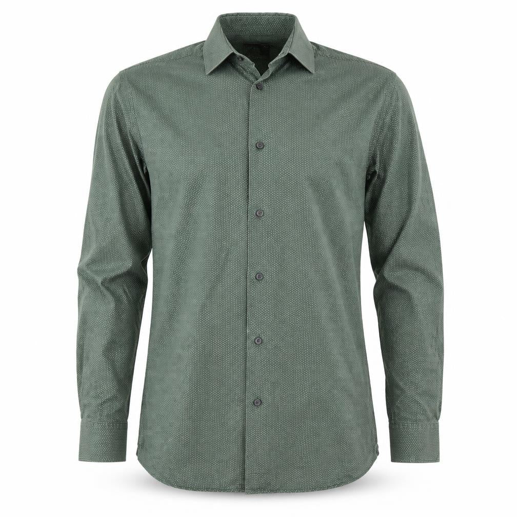Mens UK Size 14.5 NEXT Green  Button-Up Long Sleeve Casual Shirt