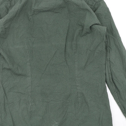Mens UK Size 14.5 NEXT Green  Button-Up Long Sleeve Casual Shirt