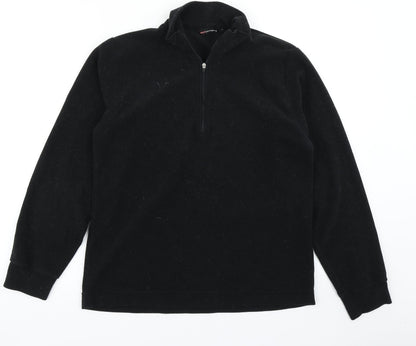 Flli Campagnolo Mens Black  Fleece Pullover Sweatshirt Size S