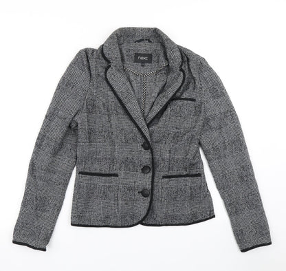 NEXT Womens Grey Check  Jacket Blazer Size 10