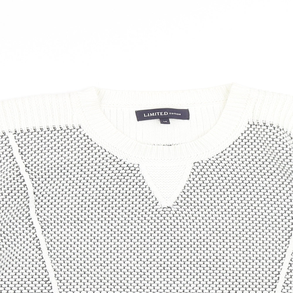 Womens UK Size 14 M&S White Pullover Jumper