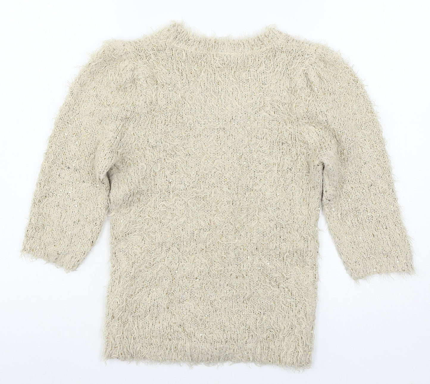 Heart &  Soul Womens Beige  Knit Pullover Jumper Size 14