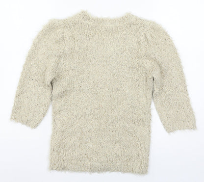 Heart &  Soul Womens Beige  Knit Pullover Jumper Size 14