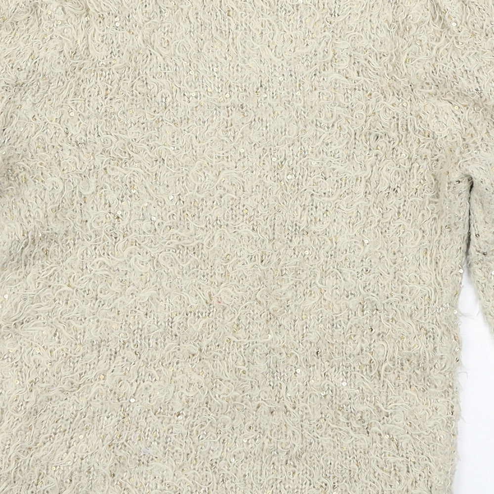 Heart &  Soul Womens Beige  Knit Pullover Jumper Size 14