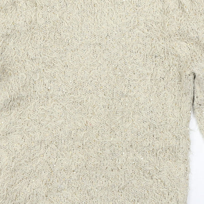 Heart &  Soul Womens Beige  Knit Pullover Jumper Size 14