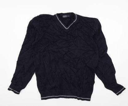 Easy Mens Blue  Knit Pullover Jumper Size M