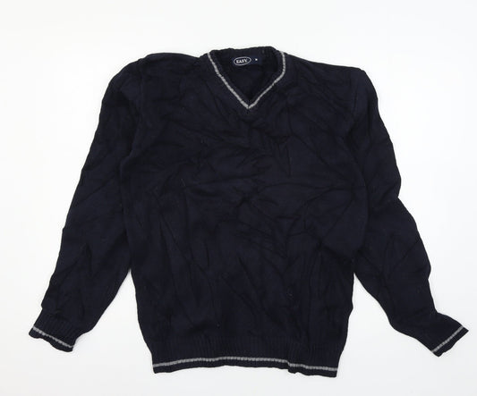 Easy Mens Blue  Knit Pullover Jumper Size M