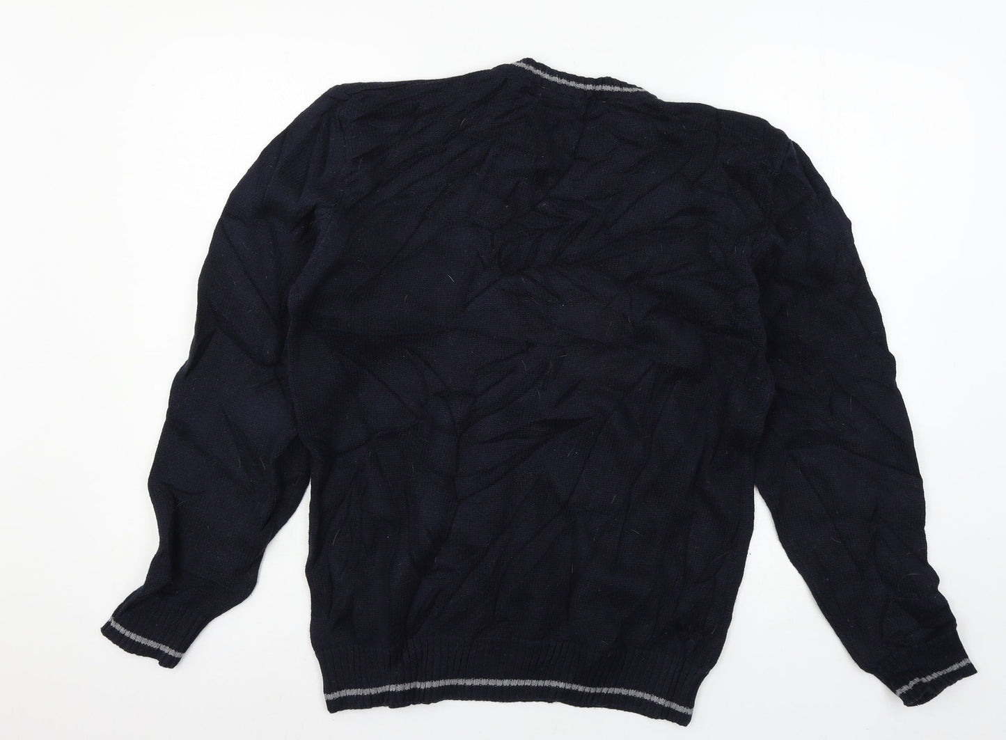 Easy Mens Blue  Knit Pullover Jumper Size M