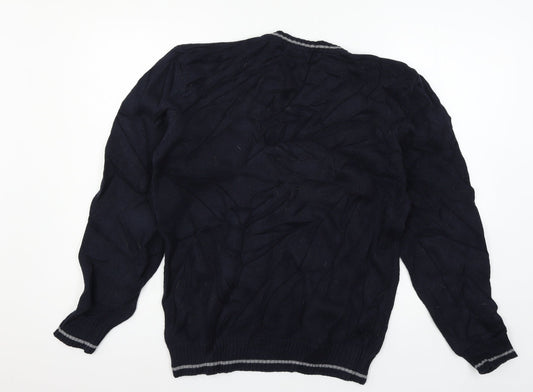 Easy Mens Blue  Knit Pullover Jumper Size M