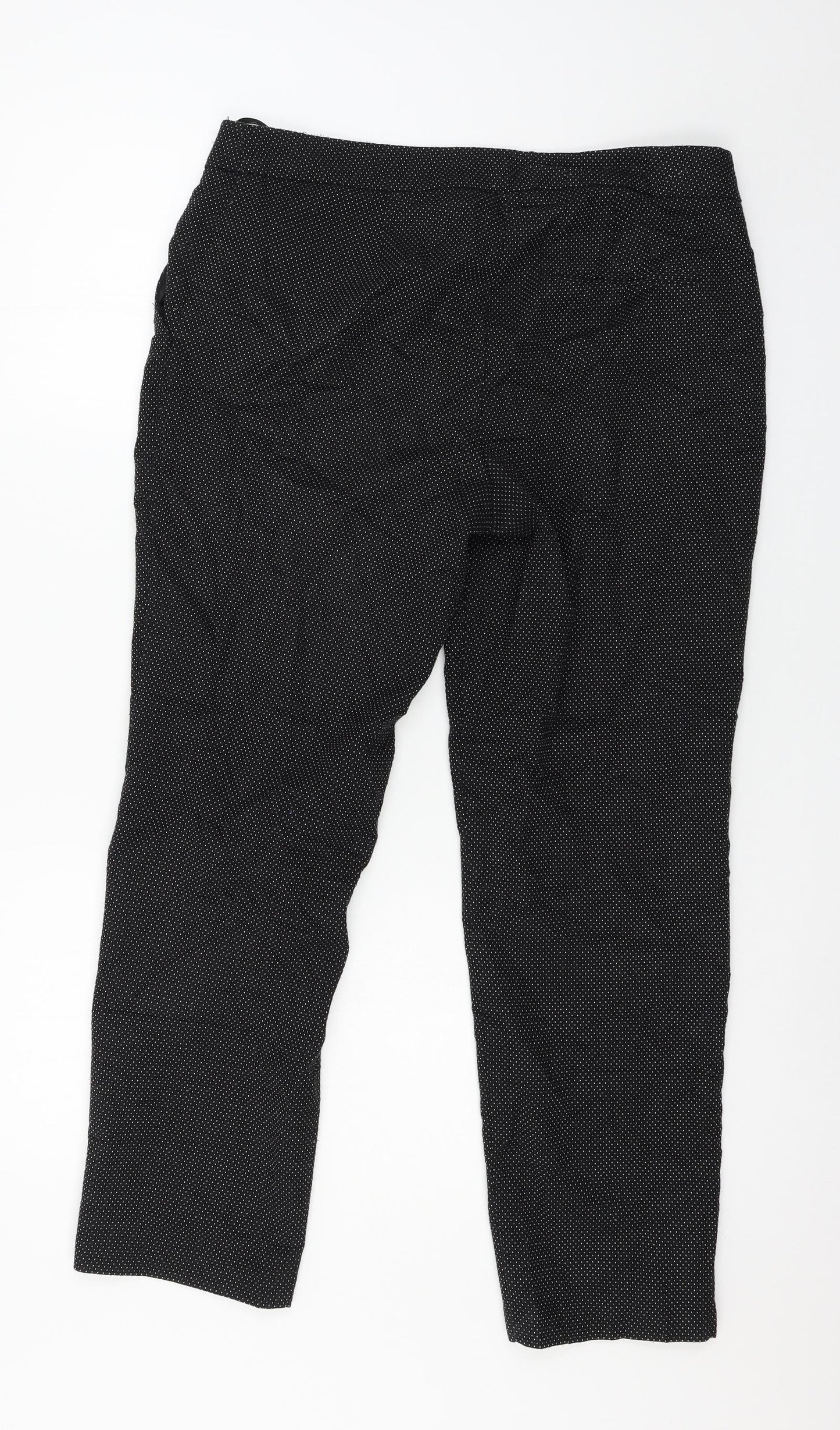 Warehouse Womens Black Polka Dot  Trousers  Size 14 L27 in