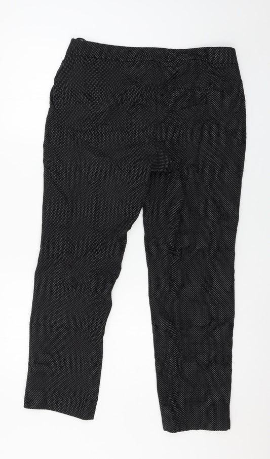 Warehouse Womens Black Polka Dot  Trousers  Size 14 L27 in