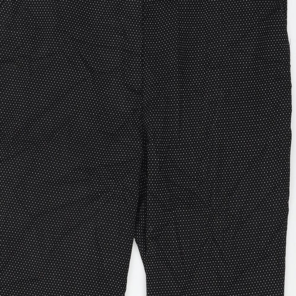 Warehouse Womens Black Polka Dot  Trousers  Size 14 L27 in
