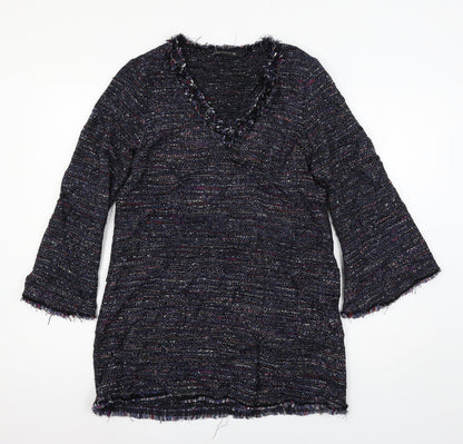 Womens UK Size L Zara Blue Basic T-Shirt